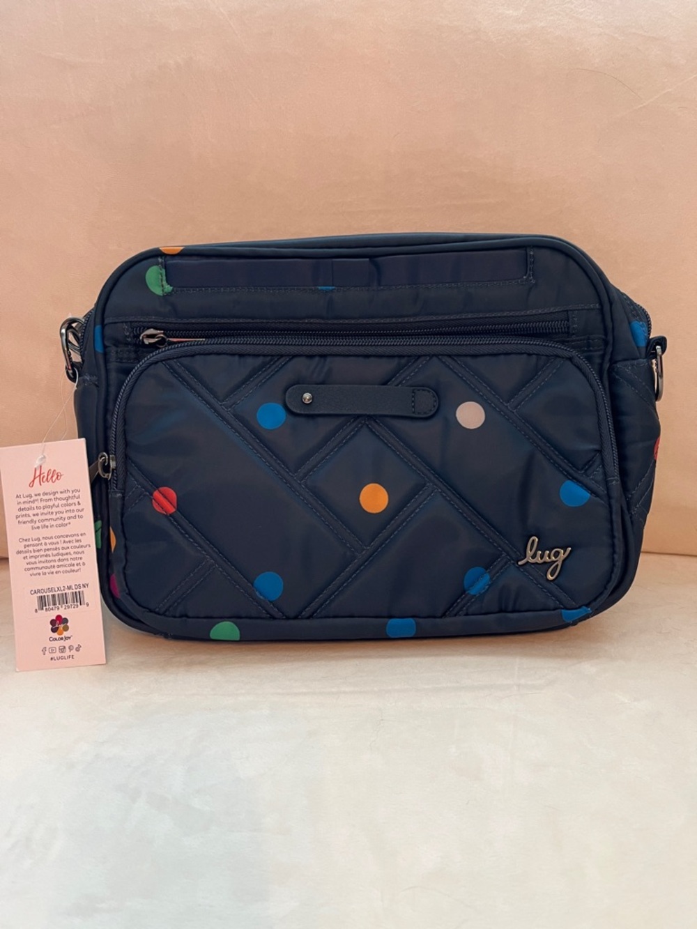 LUG - Carousel XL 2 Crossbody Bag in Multidots Navy